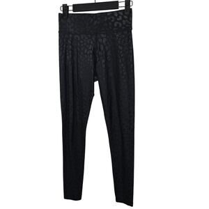 Carbon 38 Black Leopard Takara Shine Crop Leggings Size XS
